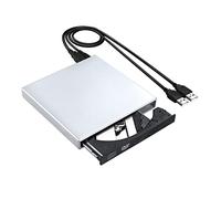 BGAZA Externe DVD Lecteur Optique CD ROM USB 2.0 Joueur CD-RW Enregistreur de Lecteur de graveur de brûleur Portail for Ordinateur Portable(Silver)