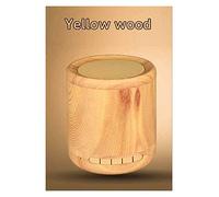 BGAZA Grain de Bois Haut-Parleur Portable sans Fil Bluetooth Mini Vintage Haut-Parleur avec Mic Soutien TF Carte Radio FM(Yellow Wood)