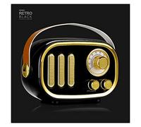BGAZA Nouveau sans Fil Rétro Haut-Parleur F01 Bluetooth Haut-Parleur Portable Vintage Radio FM de Soutien Carte TF(Zwart)