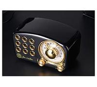 BGAZA Rétro Radio Little Prince Haut-Parleur Bluetooth sans Fil Mini Portable Mini Haut-Parleur Mini Portable Portable en extérieur FÉMININ Anniversaire électronique Radio(Black1)