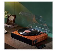 BGAZA Retro Vinyl Record Turntable Lecteur de Lecture Gramophone Retro Record Player 33/45/78 Vitesse de Lecture Bluetooth 4.0(Square Brown)