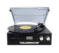 BGAZA Vinyl Record Modern Player Enregistrement Antique Phonograph Audio Old Record Player Radio U Disque Bande Bluetooth Multifonction(Zwart)