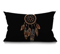 BGBDEIA Housse de coussin brodée motif attrape-rêves tribal bohème talisman américain en coton et lin pour canapé et lit 30 x 50 cm