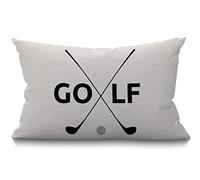 BGBDEIA Housse de coussin rectangulaire en coton et lin avec symbole de golf amusant pour canapé et lit, canapé, 30 x 50 cm