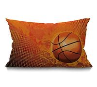 BGBDEIA Housses de coussin décoratives de style rustique pour extérieur, canapé, sofa, lit, sport, basket-ball, housse de coussin décorative moderne, 30 x 50 cm, orange