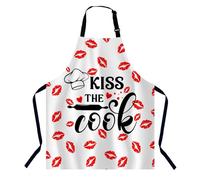 BGBDEIA Kiss The Cook Tablier à col réglable pour homme et femme, convient pour la cuisine, serveuse, chef, Kiss The Cook, 27 X 31 Inch