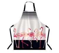 BGBDEIA Tablier à col réglable avec motif flamant rose pour homme et femme, convient pour la cuisine, la serveuse, le chef, flamant rose, 27 X 31 Inch