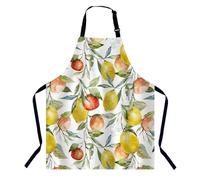 BGBDEIA Tablier à col réglable pour homme et femme - Motif aquarelle citron - Tablier Peinture, Tabliers Convient pour la cuisine, la serveuse, le chef, Motif citron aquarelle, 27 X 31 Inch