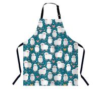 BGBDEIA Tablier à col réglable pour homme et femme, motif mouton, cœur, étoiles, pois, convient pour la cuisine, la serveuse, le chef, Mouton Cœur Étoile Pois, 27 X 31 Inch