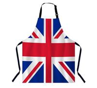 BGBDEIA Tablier de chef avec drapeau du Royaume-Uni, tablier de cuisine et de pâtisserie pour homme et femme, tablier de cuisine, tablier de boucher, bavoir pour barbecue et restauration, Drapeau du