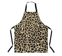 BGBDEIA Tablier de chef imprimé léopard, tablier de cuisine et de pâtisserie pour hommes et femmes, tablier de cuisine, tablier de boucher, tablier de barbecue et de restauration, imprimé léopard, 27