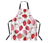 BGBDEIA Tablier de cuisine à l'aquarelle fraises pour homme et femme, unisexe, réglable, tablier imperméable pour la maison, la cuisine, le restaurant, le café, Fraises aquarelle, 27 X 31 Inch