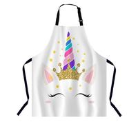 BGBDEIA Tablier de cuisine licorne avec yeux magiques pour homme et femme, unisexe, réglable, tablier imperméable pour la maison, la cuisine, le restaurant, le café