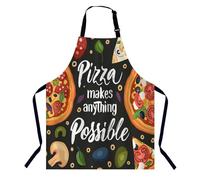 BGBDEIA Tablier de cuisine réglable avec inscription « Pizza Makes Anything is Possible » - Tablier de chef boulanger - Tablier de cuisine - Tablier de cuisine - Cuisson et jardinage