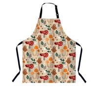 BGBDEIA Tablier de cuisine réglable en forme de champignon coloré pour homme et femme, tablier de chef boulanger, tablier de cuisine, pâtisserie, jardinage, Champignon coloré., 27 X 31 Inch