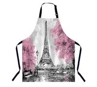 BGBDEIA Tablier de cuisine réglable pour homme et femme, motif paysage urbain européen de Paris, tablier de chef pour la maison, la pâtisserie, le jardinage, le barbecue, le café, le restaurant,