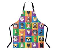 BGBDEIA Tablier de cuisine réglable pour homme et femme - Tablier de chef boulanger - Tablier de cuisine, pâtisserie et jardinage, Chiens, 27 X 31 Inch