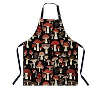 BGBDEIA Tablier réglable pour homme et femme, motif champignons et plantes des champs pour la maison, la pâtisserie, le jardinage, le barbecue, le café, le restaurant, Champignons et plantes des