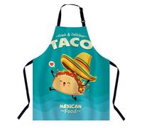 BGBDEIA Tablier vintage mexicain pour homme et femme, tablier de cuisine réglable pour la cuisine, la pâtisserie, le jardinage, le barbecue, le café, le restaurant, Affiche vintage de cuisine