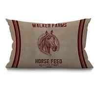 BGBDEIA Walker Farms Housse de coussin rectangulaire décorative en toile de jute et coton et lin 30 x 50 cm
