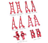 BGDIEAKIN Bras oscillant de Suspension en métal, Assemblage de Groupe de Direction, Tige de Liaison modifiée, pièce de Voiture à dérive RC for Mjx Hyper Go H16H 16208 16209 16210(Set 1 Red)
