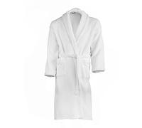 BgEurope Peignoir de bain pour femme en tissu-éponge/nid d'abeilles - édition Hôtel 5 étoiles, 100 % coton, blanc, Small