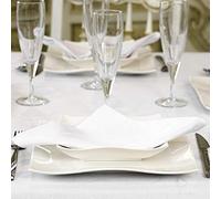 BGEUROPE Serviettes - Antitache - Blanc - Réf. Lines - 45cm x 45cm (Pack 6)