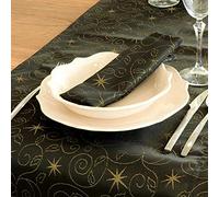 BGEUROPE Serviettes - Antitache - Noir et Or - Réf. Christmas Stars - 45cm x 45cm (Pack 6)