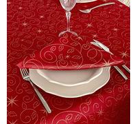 BGEUROPE Serviettes - Antitache - Rouge et Argent - Réf. Christmas Stars - 45cm x 45cm (Pack 6)