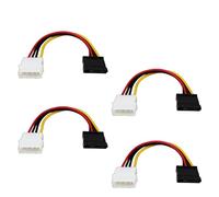 Bgfaquri Lot de 4 Câbles d’Alimentation Molex vers SATA 4 Broches, Câbles Adaptateur Molex vers SATA LP4 à Connecteur pour SSD HDD Lecteur DVD Mise à Niveau PC Tour Compatible Alimentation Ancienne