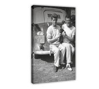 BGFER Poster JFK avec chiot sur toile - Décoration murale pour salon, chambre à coucher - 40 x 60 cm