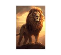 BGFER Poster sur toile représentant un lion agressif en colère - Décoration murale pour salon, chambre à coucher - 50 x 75 cm