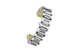 BGFFDSZ Bracelet de montre en acier inoxydable compatible avec les bracelets de montre Cartier Ballon Bleu (14 x 8 mm, 16 x 8 mm, 18 x 11 mm, 20 x 12 mm, 22 x 14 mm)(Silver gold,14-8mm)