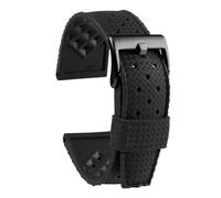 BGFFDSZ Bracelet de montre en caoutchouc anti-poussière, compatible avec Seiko, Rolex, Omega, MIDO, étanche, silicone, 20 mm, 22 mm, noir, bleu, vert(Black black clasp,22mm)