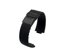 BGFFDSZ Bracelet de montre en caoutchouc silicone compatible avec Oris Aquis 7330 7740, bracelet rayé convexe, noir et bleu(Black-black,22mm-12mm)