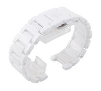 BGFFDSZ Bracelet de montre en céramique concave 20 mm x 11 mm, 18 mm x 10 mm, 16 mm x 9 mm, compatible avec Gucci, Omega, GC, Guess, Dior Pasha(White,18-10mm)