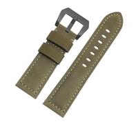 BGFFDSZ Bracelet de montre en cuir de vachette de qualité supérieure, compatible avec les montres Panerai Hamilton, 19, 20, 21, 22, 23, 24 et 26 mm, fait main.(Green pin black,26mm)
