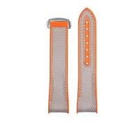 BGFFDSZ Bracelet de montre en nylon et silicone compatible avec Omega Seamaster 300 Observatory Ocean Universe 600 Quarter Orange 20 mm 21 mm 22 mm(White Light Pin,20mm)