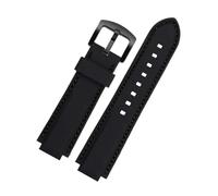 BGFFDSZ Bracelet de montre en silicone compatible avec Casio EDIFICE série 5634 EFS-S570YD/YDC/YDB, bracelet convexe modifié, bandes en caoutchouc noir(Black black clasp)