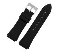 BGFFDSZ Bracelet de montre en silicone compatible avec les montres Guess W0247G3/W0248G5/W0040G6/W0040G7/W0040G9/W0407G2, bracelet sport en caoutchouc souple noir et bleu, 22 mm(Black-silver buckle)