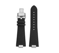 BGFFDSZ Bracelet de montre homme compatible avec les modèles Tissot PRX Super Player T137.407A et .410A (1853), en cuir, 26 x 12 mm, système fixation rapide(A-Black Steel)