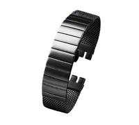BGFFDSZ Bracelet de montre Swatch 19, 20 et 21 mm, boucle déployante en acier inoxydable fin, maille métallique, accessoire for homme(Black,21mm)