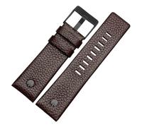 BGFFDSZ Bracelet de montre tendance en cuir de vache avec rivets, compatible avec les modèles Diesel DZ7313, DZ7333, 7322, 7257, 4318, 7348, 7334(Brown Black buckle,26mm)