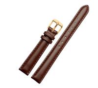 BGFFDSZ Bracelet de rechange en cuir for montre connectée Garmin Lily2, 14 mm, compatible avec la nouvelle montre connectée Lily2 for femme.(Brown-gold)