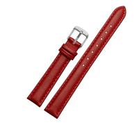 BGFFDSZ Bracelet de rechange en cuir for montre connectée Garmin Lily2, 14 mm, compatible avec la nouvelle montre connectée Lily2 for femme.(Red-silver)