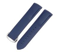 BGFFDSZ Bracelet en caoutchouc étanche compatible avec la montre Hamilton Khaki Navy Frogman H77605135, bracelet incurvé à boucle déployante silicone(Blue B,22mm)