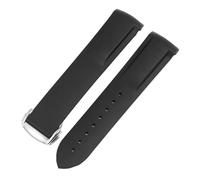 BGFFDSZ Bracelet en caoutchouc étanche compatible avec la montre Hamilton Khaki Navy Frogman H77605135, bracelet incurvé à boucle déployante silicone(Black B,20mm)