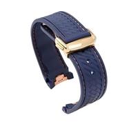 BGFFDSZ Bracelet en caoutchouc traditionnel de 20 mm, compatible avec la série Omega Seahorse, compatible les bracelets montre Seamaster, étanche, TPU, accessoires remplacement(Blue Orange)