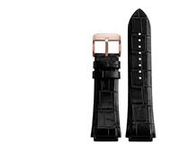 BGFFDSZ Bracelet en cuir de vache compatible avec les bracelets de montre Guess W0247G3 W0040G7/0040G3, 22 mm, bleu, noir et marron(Black rose gold)