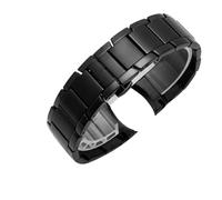 BGFFDSZ Bracelets de montre en acier inoxydable compatibles avec Armani AR2452, AR2453, AR2448, boucle papillon, noir, argent, or rose(Black)